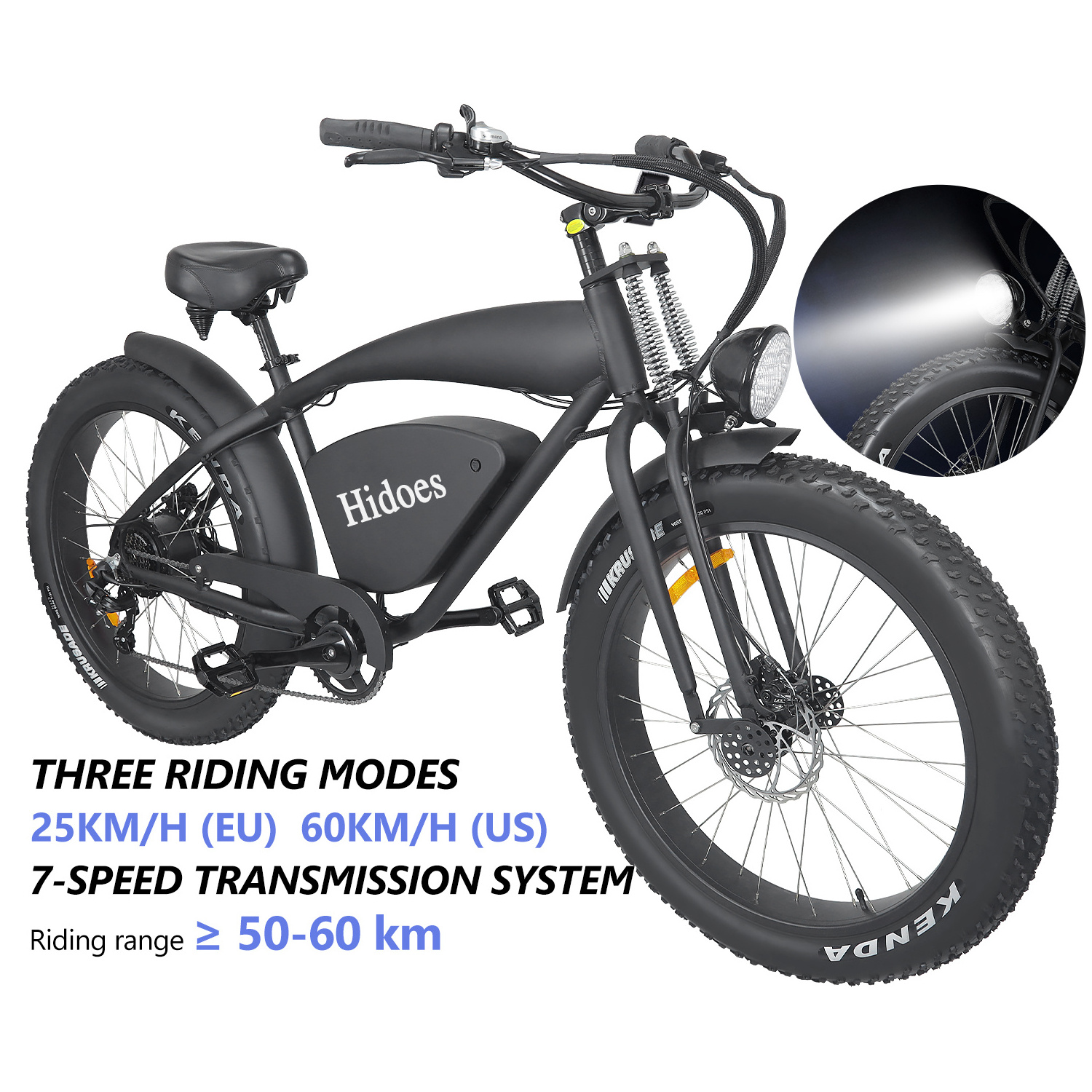 USA Warehouse HIDOES B3 Fat Tires 26 inch Electric Bike 1200W Electric Bicycle 48V 17.5Ah electric bike dual motor