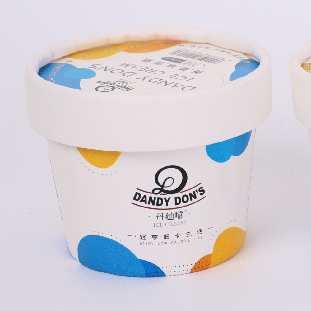 Custom Logo Printing 500Ml  Disposable 100Ml Cups With Lid Ice Cream Paper Cup