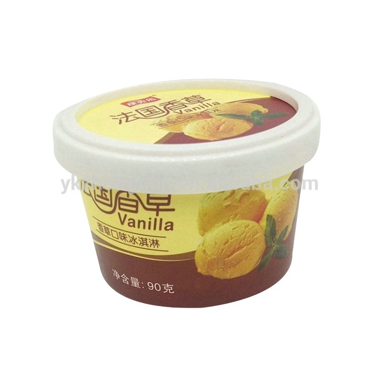 Factory Price In Can Disposable Cover Flower Pot Cup With Shovel Ice Cream Paper Bowl