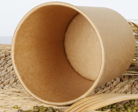 disposable kraft soup paper bowl 8oz paper soup cup microwave soup bowl packaging compostable paper salad bowl