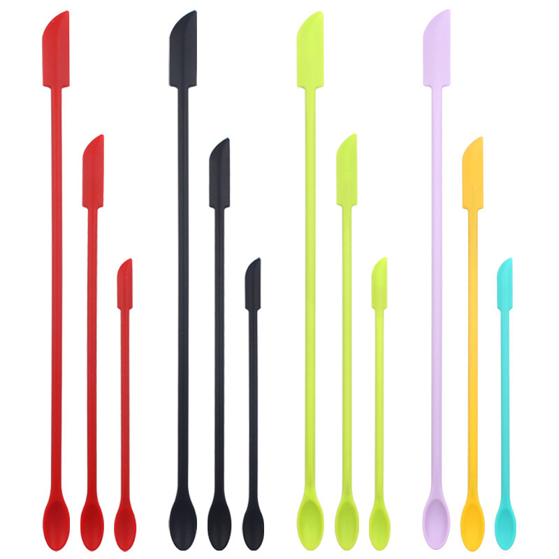 Cosmetic Scraper Creative Mini Silicone Double Headed Small Pointed Scraper Set, Jam Scraper Spoon Cooking Spatula