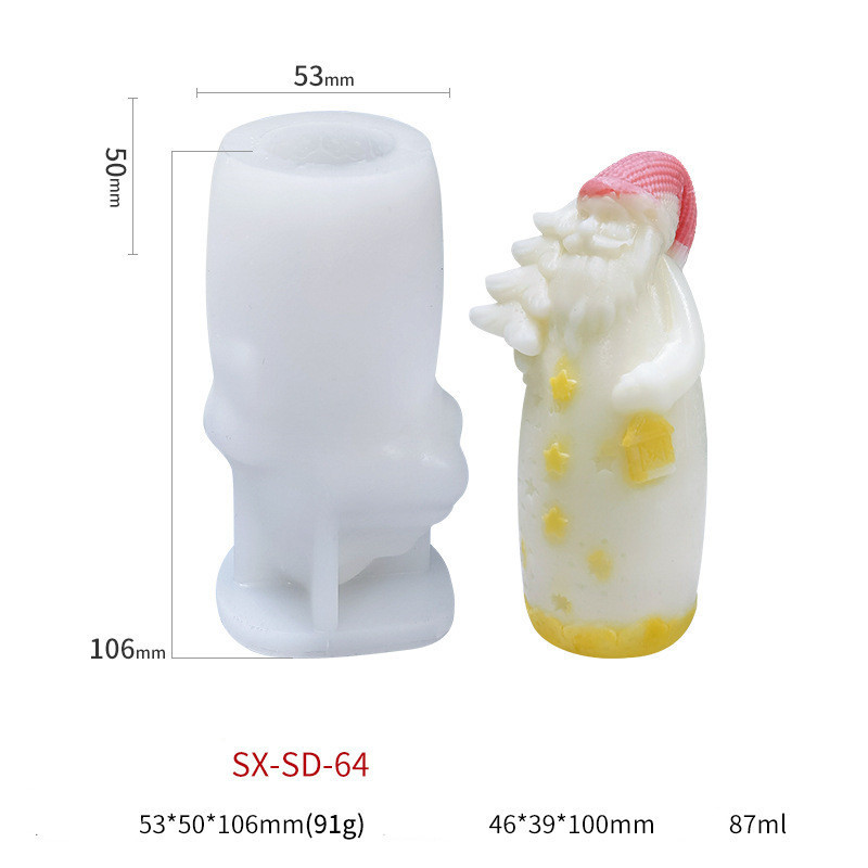 3D Christmas Candle Molds Silicone Mold Creative DIY Santa Claus Christmas Tree Aromatherapy Candle Plaster Decoration Mold