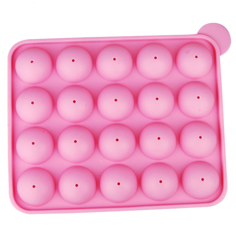 20 Cavity Silicone Round Lollipop Mold  DIY Chocolate Mould with Plastic Stick