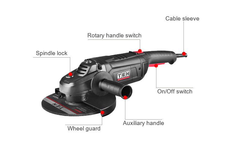 TEH Heavy Duty Grinding and Surface Preparation High Quality New Type Quick Change Angle Grinder