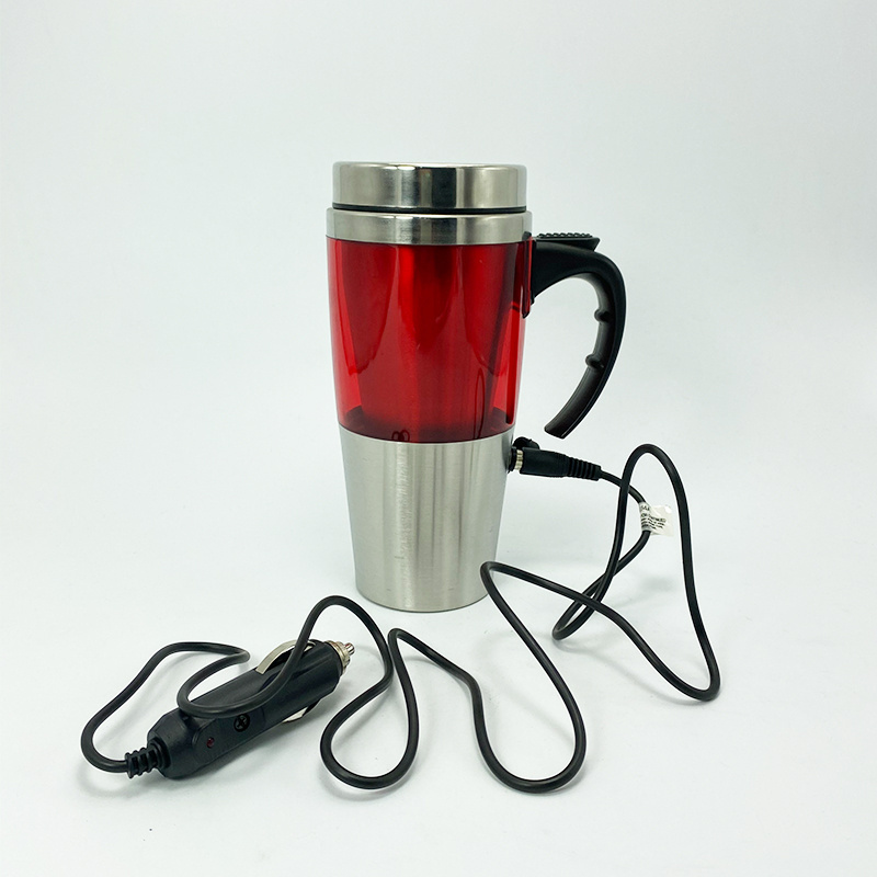 Hot sale promotional portable stainless steel auto mug 12V usb heat electric coffee thermo warmer mug with handle for car