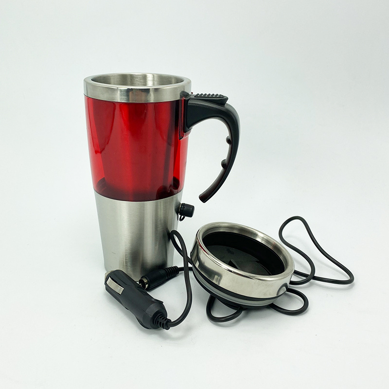 Hot sale promotional portable stainless steel auto mug 12V usb heat electric coffee thermo warmer mug with handle for car