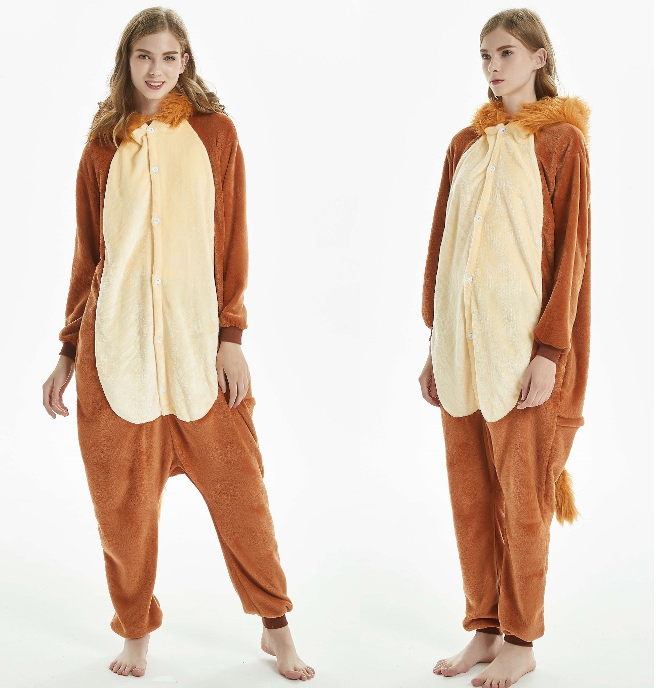 IN-STOCKED Retail Wholesale Anime Cosplay Costume Lion Unisex Sleep Suit Halloween Festival Party Animal Costumes