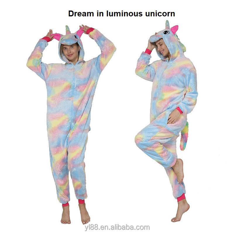 IN-STOCKED Retail Wholesale  Adult Polar Fleece Flannel Animal Pajamas Cartoon Sleepwear Husky Dog Onesie Sleepwear Women