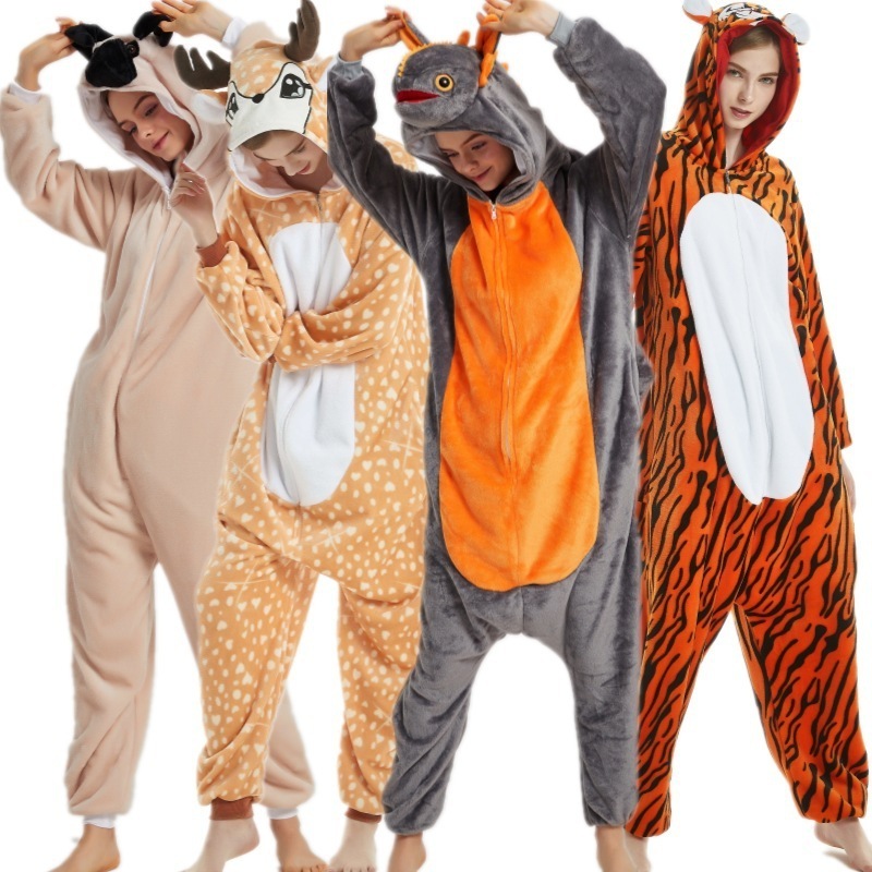 IN-STOCKED Retail Wholesale Flannel Unicorn Pajamas One-piece Pajamas Cartoon Animal Onesie Party Cosplay Pyjama Animal Costume