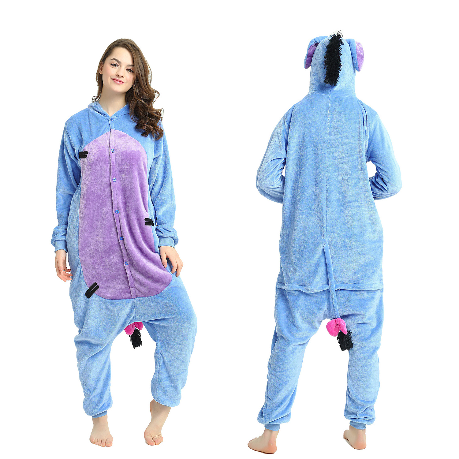 IN-STOCKED Retail Wholesale Animal Onesies  Christmas Pajamas Flannel Cartoon Costume  Donkey Adults Pajamas Manufacturers