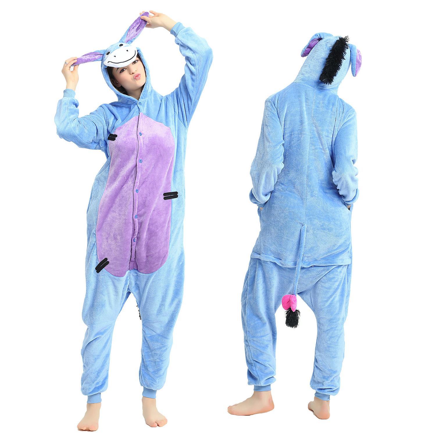 IN-STOCKED Retail Wholesale Animal Onesies  Christmas Pajamas Flannel Cartoon Costume  Donkey Adults Pajamas Manufacturers