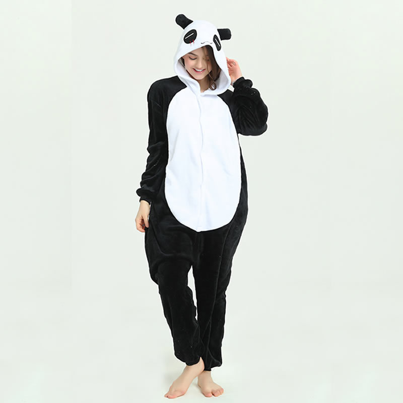 IN-STOCKED Retail Wholesale Animal Onesies Christmas Pajamas Flannel Cartoon Costume Panda Adults Pajamas Manufacturers