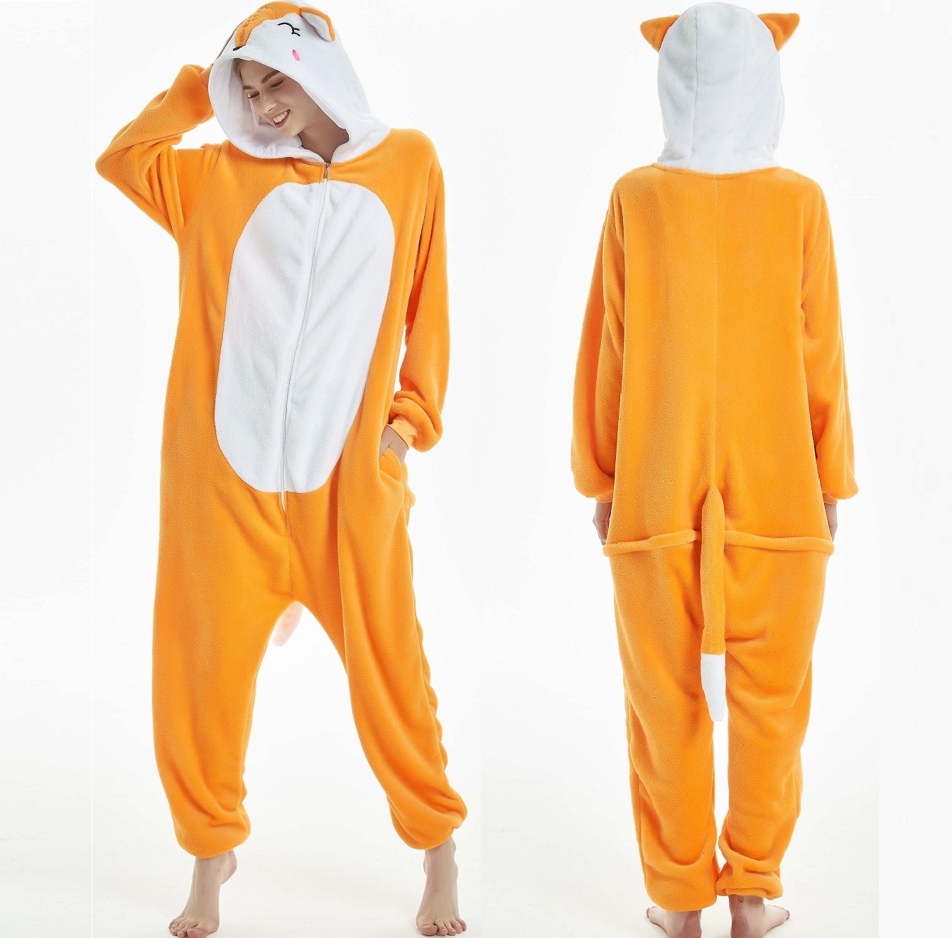 IN-STOCKED Retail Wholesale Animal Onesies  Christmas Pajamas Flannel Cartoon Costume Fox Adults Pajamas Manufacturers