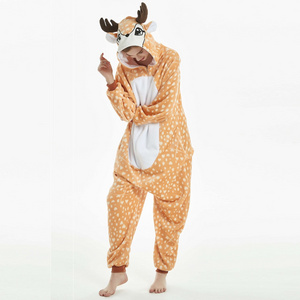 IN-STOCKED Retail Wholesale Costume Cosplay Lion Cartoon Animal Pajamas Flannel Cosplay Pyjamas Adult Party Sleepwear