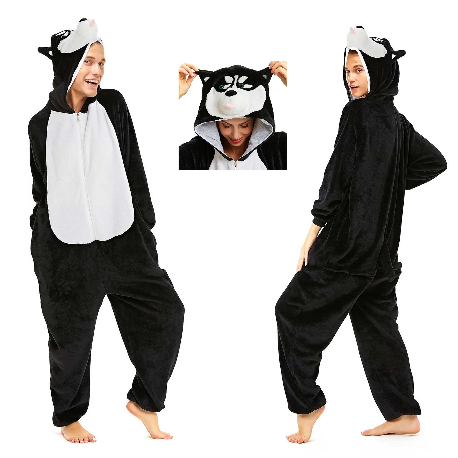 IN-STOCKED Retail Wholesale Animal Onesies Christmas Pajamas Flannel Cartoon Costume Adults Pajamas Manufacturers Dog