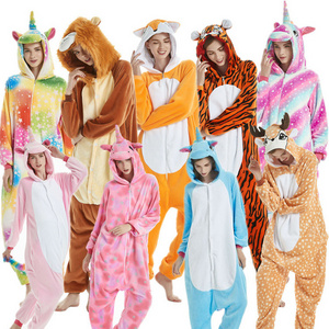 IN-STOCKED Retail Wholesale Animal Onesies Christmas Pajamas Cartoon Costume Adults Pajamas Manufacturers Tiger Lion Dinosaur