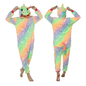 IN-STOCKED Retail Wholesale Flannels Cartoon Pajamas family christmas onesie pyjama pajama Pijama Kigurumi Glow at night Unicorn