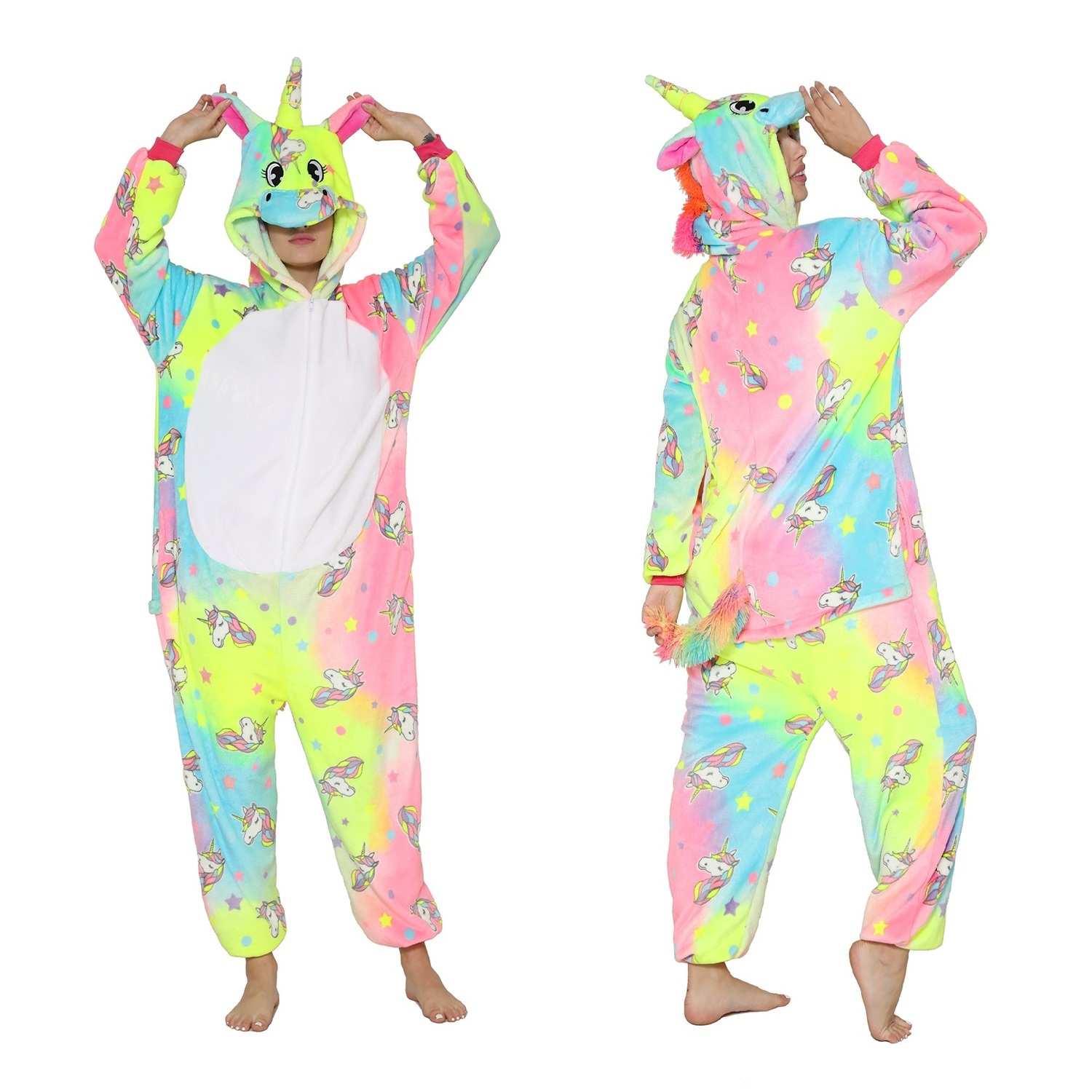 IN-STOCKED Retail Wholesale Sleepwear Adult Anime Unicorn Adult Christmas Pajamas Animal Homewear Cartoon Costume