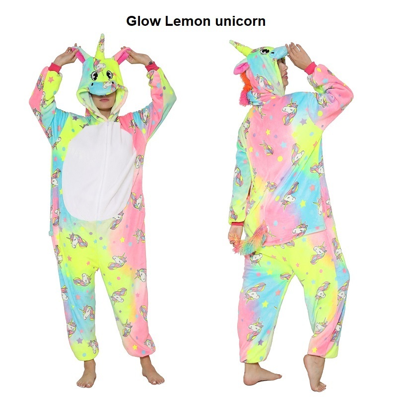 Cartoon animal one-piece pajamas adult autumn winter flannel rabbit dinosaur men and women Triceratops Lion Starry Sky Tianma