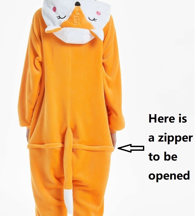 IN-STOCKED Retail Wholesale Fox Cartoon Flannel Jumpsuit  Fox Costume  Party Cosplay Clothes Adult Onesie Pajamas