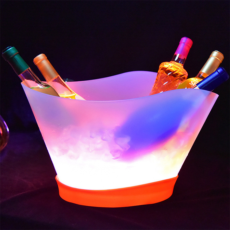 Acrylic Material Plastic Waterproof Color Changing Light Up Ice Bucket Beer Led Ice Bucket New Mold Led Ice Bucket For Grey Goos