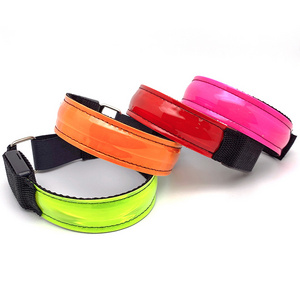 CustomLogo Reflect Fashion Trend Flashing Bracelet Led Usb Rechargeable Light Up Running Armband Runner Led Zaklamp Riem Armband