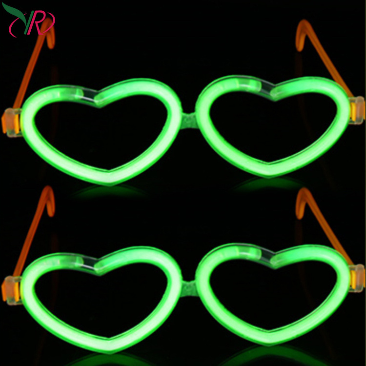 Heart Shaped Glow Eye Glasses Glass Glow In The Dark Dip Pen Dropshipping Glow In Dark Glass Pipe Hour Glass