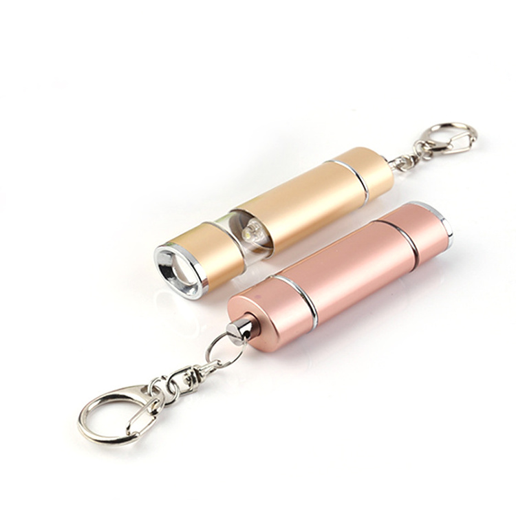 Colourful Pink Promotion Gift Mini Penlight Aluminum Alloy T6 Led Torch Keychain Flashlight For Girls Keychain Led Flashlight