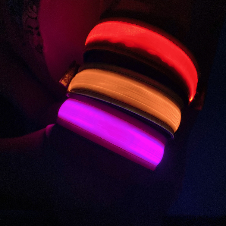 CustomLogo Reflect Fashion Trend Flashing Bracelet Led Usb Rechargeable Light Up Running Armband Runner Led Zaklamp Riem Armband