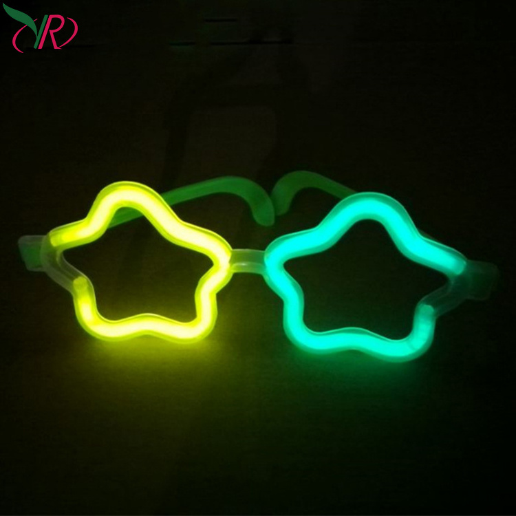 Heart Shaped Glow Eye Glasses Glass Glow In The Dark Dip Pen Dropshipping Glow In Dark Glass Pipe Hour Glass