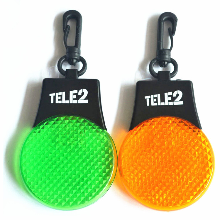 Custom Led Reflector Warning Light Reflective Keychain Safety Warning Light Ball Keychain Reflective Led Warning Light Keychain