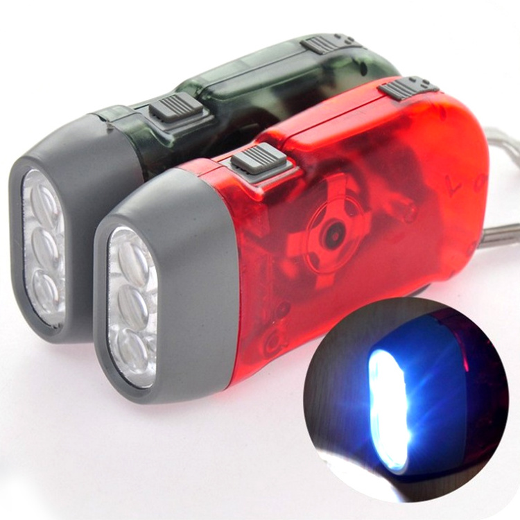 3 Led Hand-Pressing Crank No Battery Wind Up Flashlight Kids Dynamo Torch Mini Hand-Crank Usb Radio Flashlight Multi-Functional