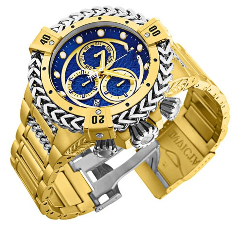 Longbai Gold Plated Fashion Style Stainless Steel  Three Circles Quartz Man Watch In Stock Mirar