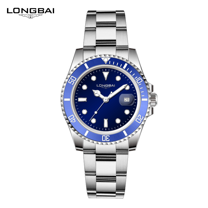 LONGBAI Factory Manufacturer Watch Simple Sailor Stainless Steel Brand Men Quartz Wrist Watch Classic Watch