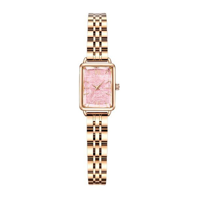 New Design Ladies Bracelet Classic Pink Watch High Quality Simple Stainless Steel Band Luxury Women Quartz Watch