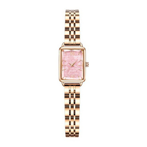 New Design Ladies Bracelet Classic Pink Watch High Quality Simple Stainless Steel Band Luxury Women Quartz Watch