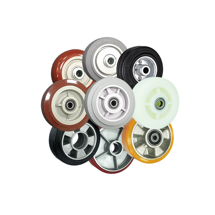 WBD Durable customized rueda de 2 3 4 6 8 10 inch plastic/ TPR/ PU/PVC/ Rubber cart wheels