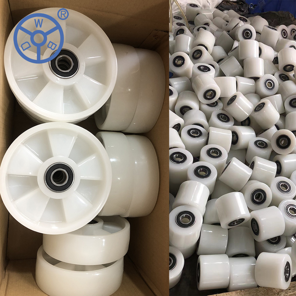 High Quality Load Capacity Durable Wholesale forklift spare parts 50 60 70 80 90 100mm nylon PP pallet truck wheels