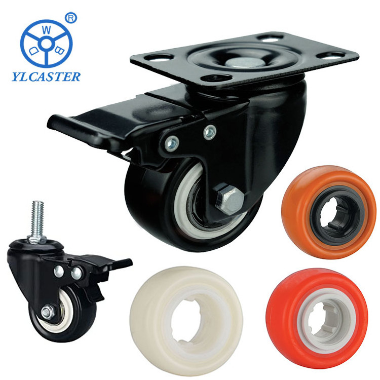 WBD 1.5Inch  2 Inch Small Swivel rotating pivoting 40mm Pu Pvc Casters Wheels For Air Cooler