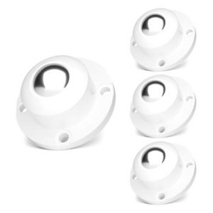 Set of 4 360-Degree Self-Adhesive Swivel  Pulleys Stainless Steel Rollers Furniture Caster