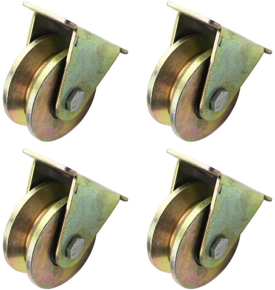 WBD wholesale steel v rail guide caster wheels fixed rigid cabinet sliding door roller caster vgroove wheel heavy duty