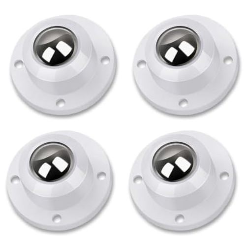 Set of 4 360-Degree Self-Adhesive Swivel  Pulleys Stainless Steel Rollers Furniture Caster