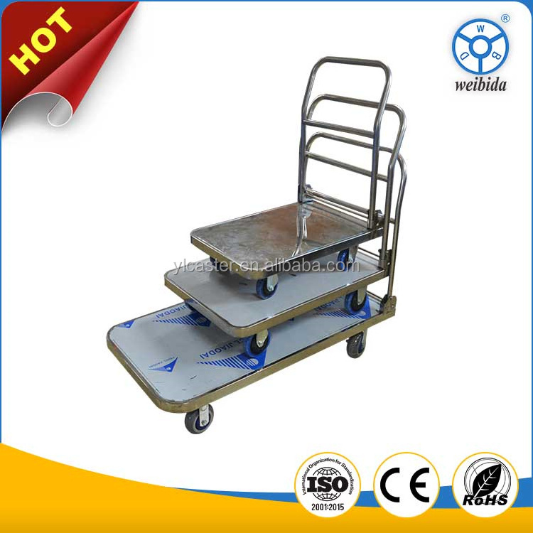 304 400kg waterproof stainless steel folding platform 150kg trolley