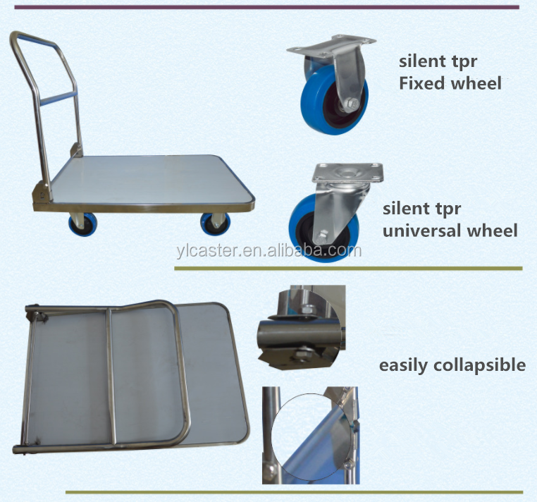 304 400kg waterproof stainless steel folding platform 150kg trolley