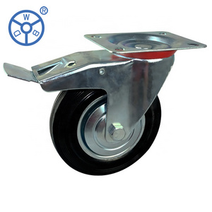 WBD 75mm 40kgs industrial castors solid small 100mm castor wheel 3 inch rubber wheel