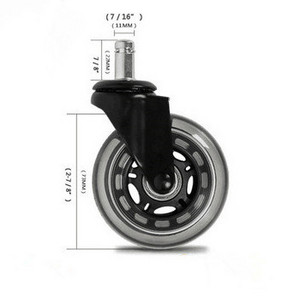 3-inch rollerblade caster transparent polyurethane caster wheel