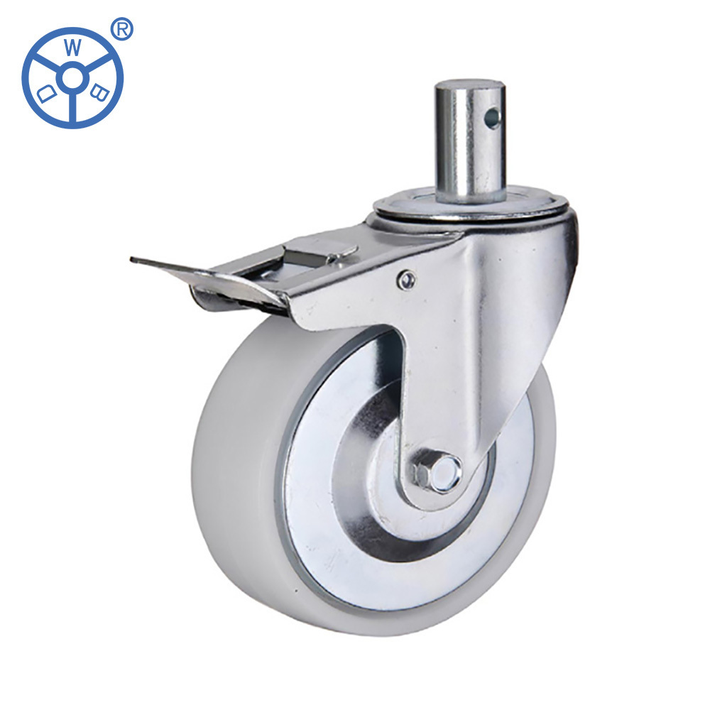 WBD European 4 inch swivel 6 inch Fixed swivel white locking PA Nylon Industrial polypropylene diameter 125 mm caster wheels