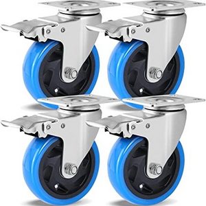 Amazon hot sale rueda de pvc 4inch swivel PVC caster wheels 100mm heavy duty castors