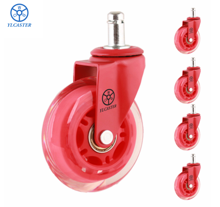 Set of 5 Office Chair Caster Wheels Including Hardwood Floors - Heavy Duty & Safe Perfect for Desk Floor