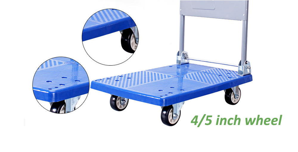 Folding Plastic Platform Multifunction Cart Trolley On Wheels